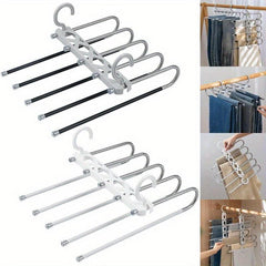 5 Layers Pants Rack Organizer Non Slip Closet Wardrobe Hanger