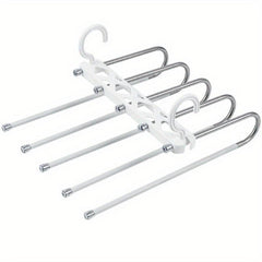 5 Layers Pants Rack Organizer Non Slip Closet Wardrobe Hanger