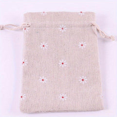 5pcs Polycotton Polyester Cotton Drawstring Bags Jewelry Pouches
