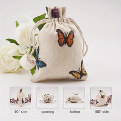 5pcs Polycotton Polyester Cotton Drawstring Bags Jewelry Pouches