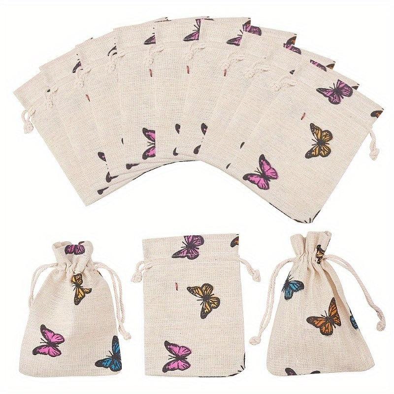 5pcs Polycotton Polyester Cotton Drawstring Bags Jewelry Pouches