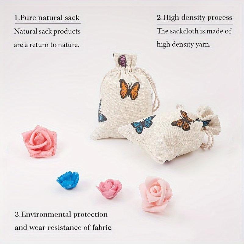 5pcs Polycotton Polyester Cotton Drawstring Bags Jewelry Pouches