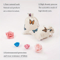 5pcs Polycotton Polyester Cotton Drawstring Bags Jewelry Pouches
