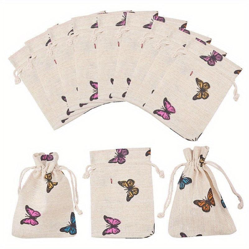 5pcs Polycotton Polyester Cotton Drawstring Bags Jewelry Pouches