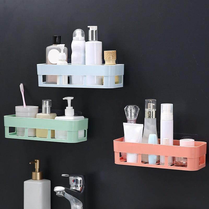 Adhesive Bathroom Corner Shower Shelf Toilet Storage Basket