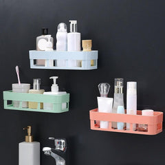 Adhesive Bathroom Corner Shower Shelf Toilet Storage Basket