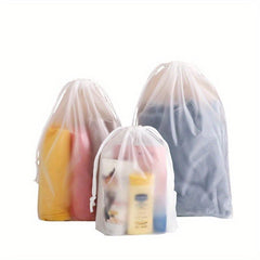 50pcs Plastic Frosted Bundle Pocket Footwear Packaging Drawstring Bag