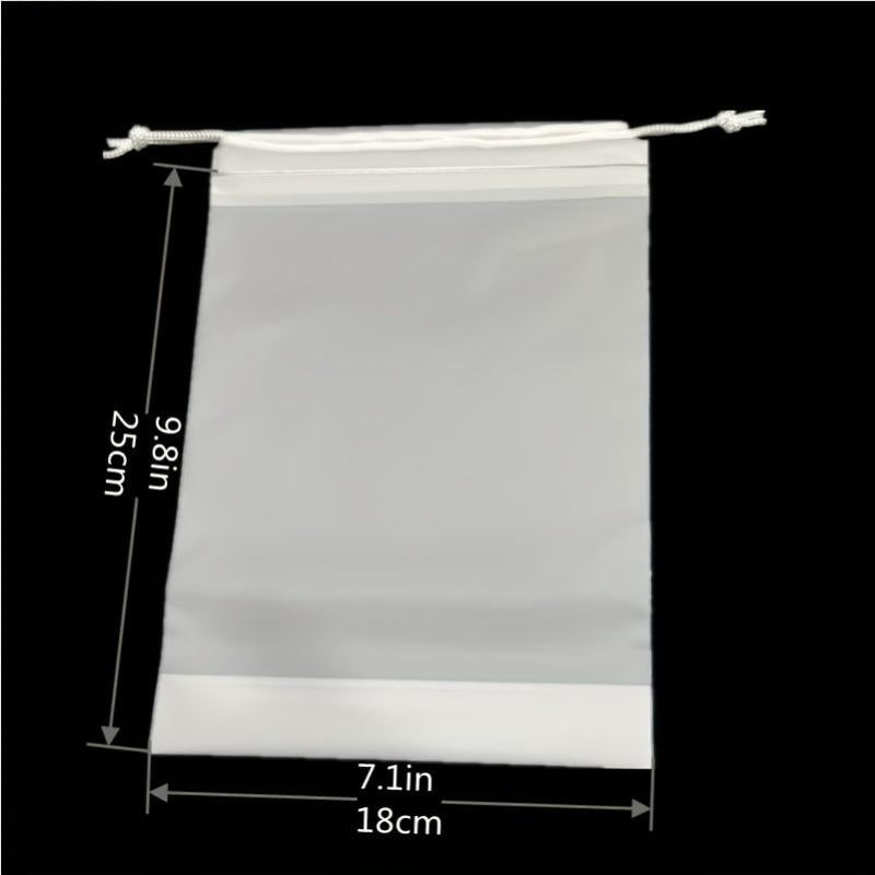 50pcs Plastic Frosted Bundle Pocket Footwear Packaging Drawstring Bag