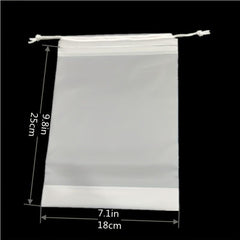 50pcs Plastic Frosted Bundle Pocket Footwear Packaging Drawstring Bag