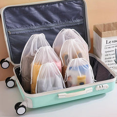 50pcs Plastic Frosted Bundle Pocket Footwear Packaging Drawstring Bag