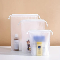 50pcs Plastic Frosted Bundle Pocket Footwear Packaging Drawstring Bag