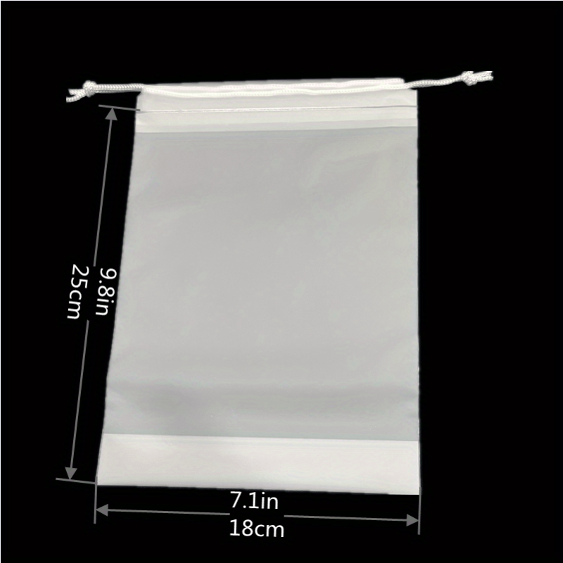 50pcs Plastic Frosted Bundle Pocket Footwear Packaging Drawstring Bag
