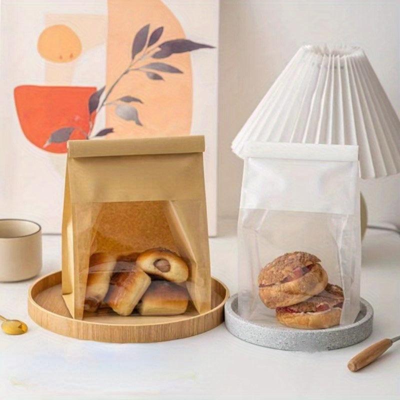 10pcs Toast Bread Packaging Bag Self-sealing Croissant Bags