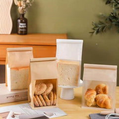 10pcs Toast Bread Packaging Bag Self-sealing Croissant Bags