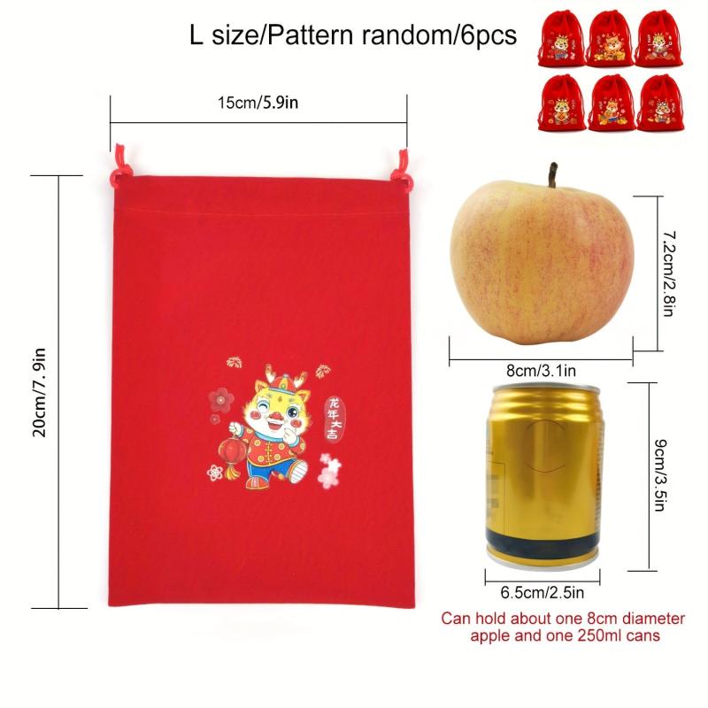 Dragon Year Lucky Bag Candy Snack Gift Bag Red Velvet
