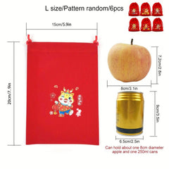 Dragon Year Lucky Bag Candy Snack Gift Bag Red Velvet