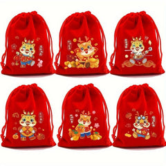 Dragon Year Lucky Bag Candy Snack Gift Bag Red Velvet