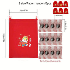 Dragon Year Lucky Bag Candy Snack Gift Bag Red Velvet