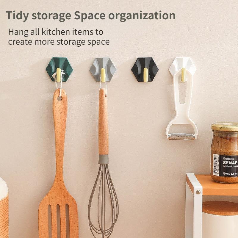 4pcs Adhesive Key Hook Style Wall Hooks Non-marking Key Hanger