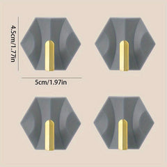 4pcs Adhesive Key Hook Style Wall Hooks Non-marking Key Hanger