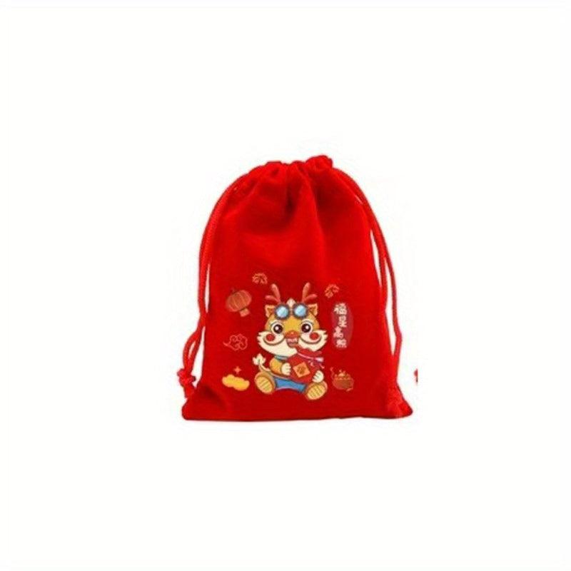 6pcs Dragon Year Large Reusable Gift Bags for Interior Decoration