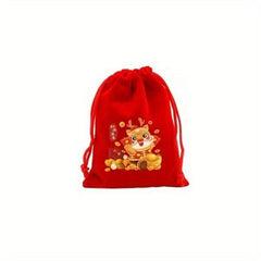 6pcs Dragon Year Large Reusable Gift Bags for Interior Decoration