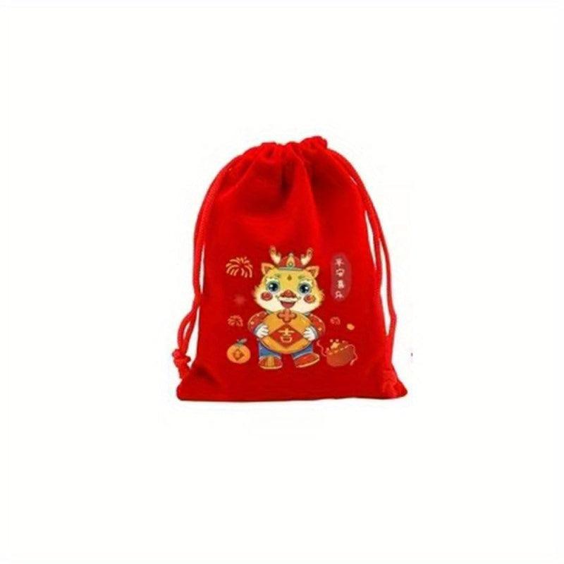 6pcs Dragon Year Large Reusable Gift Bags for Interior Decoration