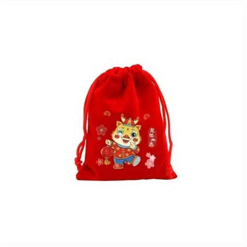 6pcs Dragon Year Large Reusable Gift Bags for Interior Decoration