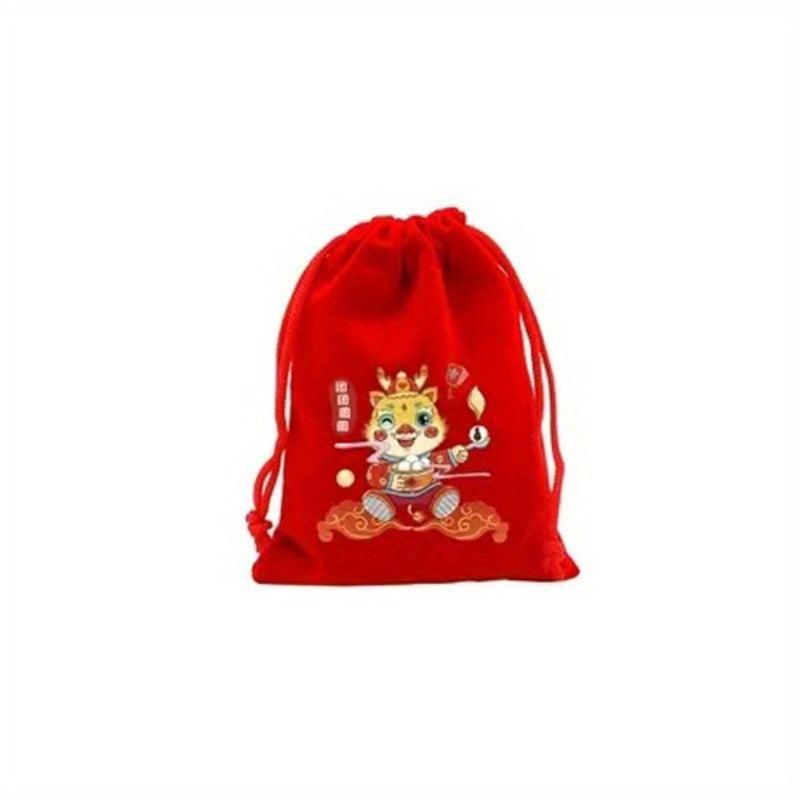6pcs Dragon Year Large Reusable Gift Bags for Interior Decoration