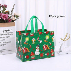 12pcs Christmas Gift Bags Non-woven Tote Shopping Party Gift Bags