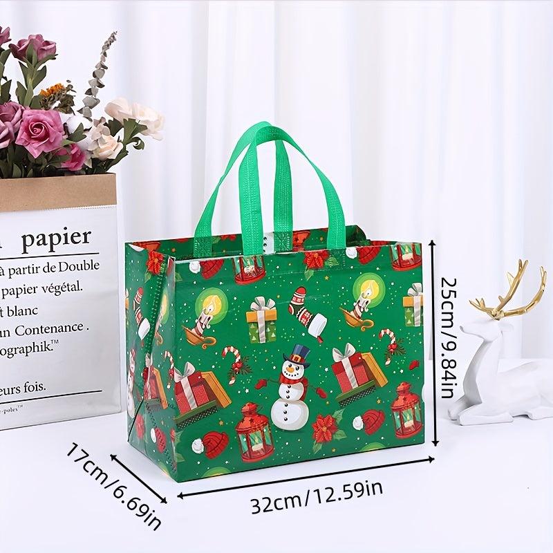 12pcs Christmas Gift Bags Non-woven Tote Shopping Party Gift Bags