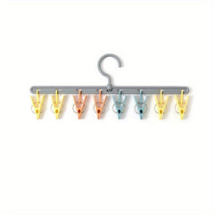 8-Clip Rotatable Hanger: Clothes Drying & Hat Storage