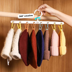 8-Clip Rotatable Hanger: Clothes Drying & Hat Storage