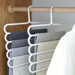 2pcs Folding Pants Hangers 5 tier Metal Anti Slip Storage Hanger