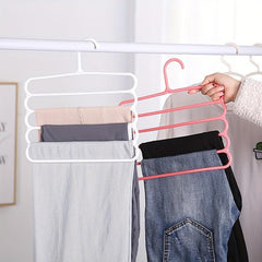2pcs Folding Pants Hangers 5 tier Metal Anti Slip Storage Hanger