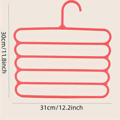 2pcs Folding Pants Hangers 5 tier Metal Anti Slip Storage Hanger