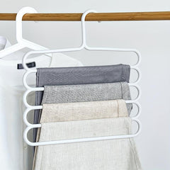 2pcs Folding Pants Hangers 5 tier Metal Anti Slip Storage Hanger