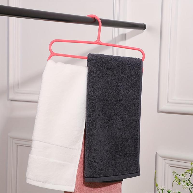2pcs Folding Pants Hangers 5 tier Metal Anti Slip Storage Hanger