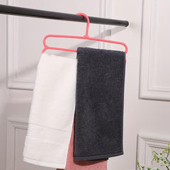 2pcs Folding Pants Hangers 5 tier Metal Anti Slip Storage Hanger