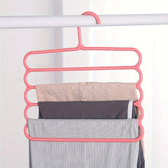 2pcs Folding Pants Hangers 5 tier Metal Anti Slip Storage Hanger