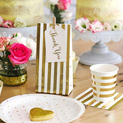 6pcs Bronzing Silver Stamping Colorful Striped Snack Bags