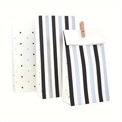 6pcs Bronzing Silver Stamping Colorful Striped Snack Bags