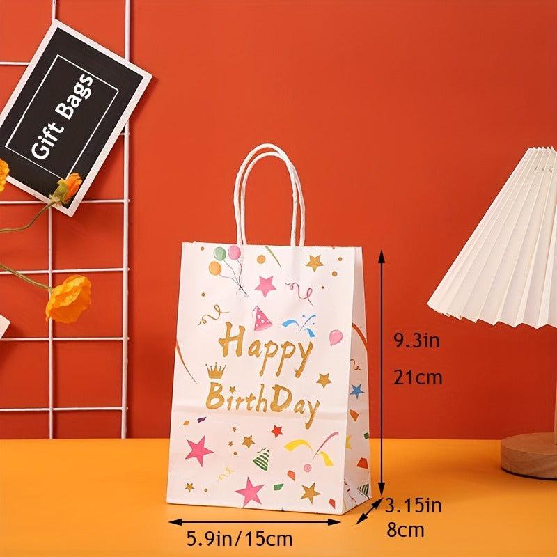 25pcs Random Foldable Paper Bag Cafes Shops Birthday Gift Bags
