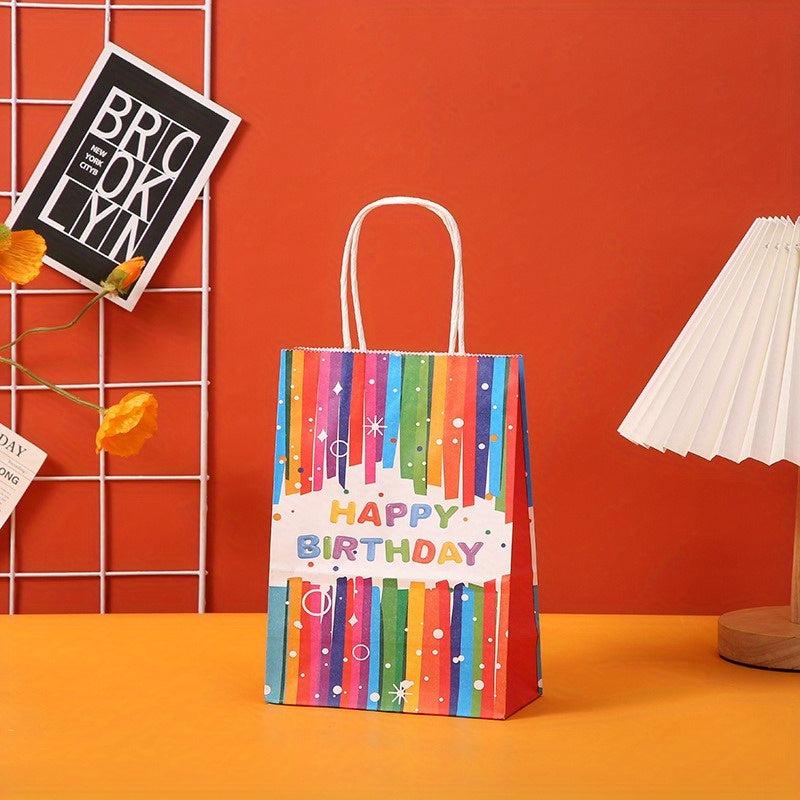 25pcs Random Foldable Paper Bag Cafes Shops Birthday Gift Bags