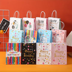 25pcs Random Foldable Paper Bag Cafes Shops Birthday Gift Bags