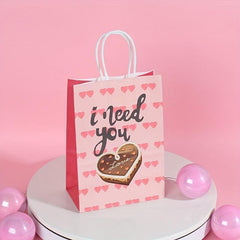 10pcs Bear Printed Cowhide Paper Bag Cartoon Gift Handbag