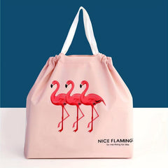 Flamingo Cartoon Christmas Gift Bag - Portable Packaging Bag