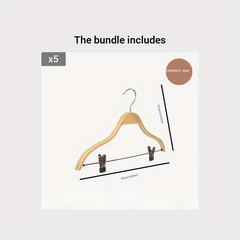 Wood Clothes Hanger with Clip for Stores