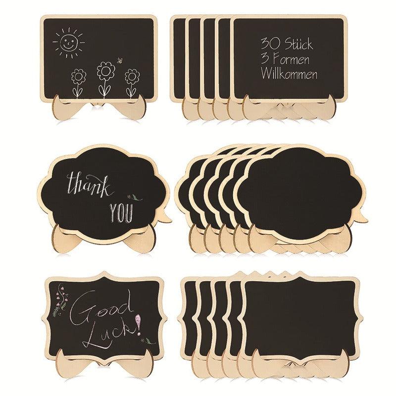 3pcs Wooden Mini Chalkboard With Stand Sign Shelf Card Small