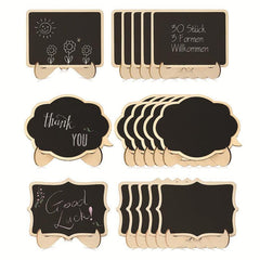 3pcs Wooden Mini Chalkboard With Stand Sign Shelf Card Small